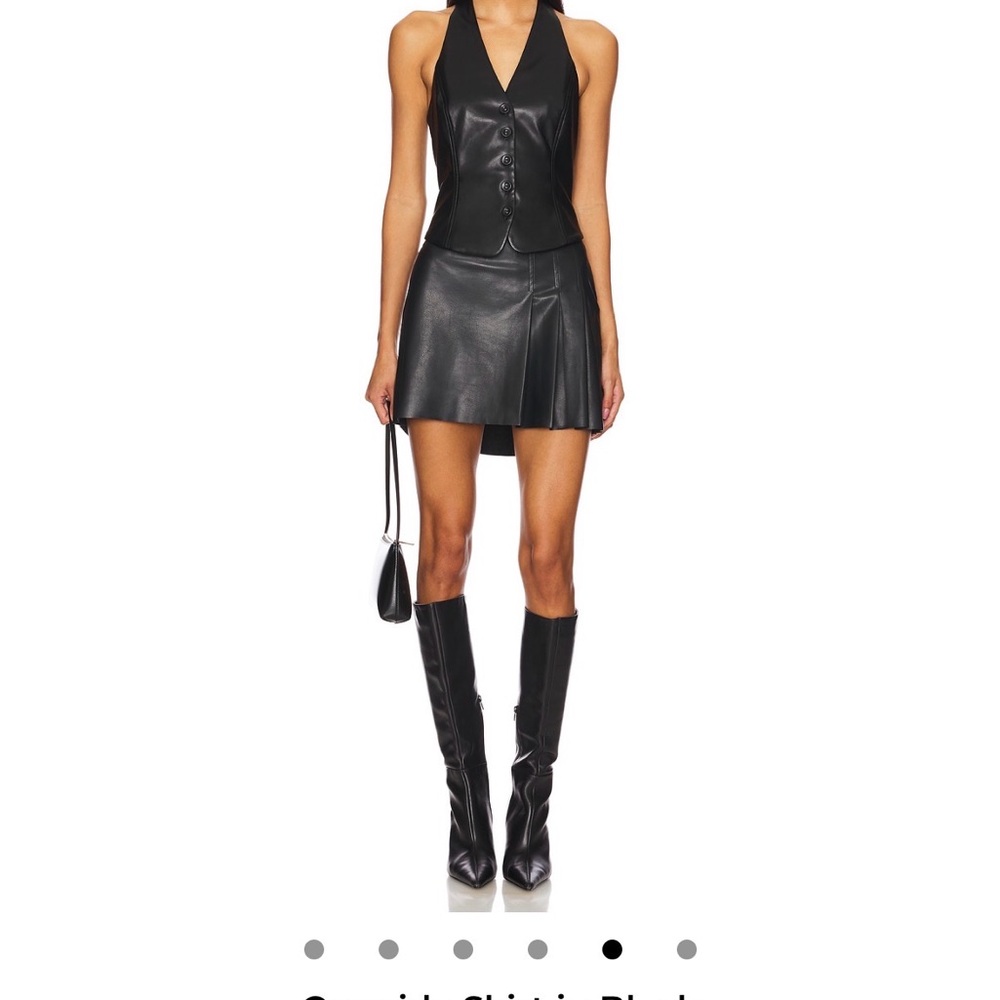 Heartloom Black Leather Skirt